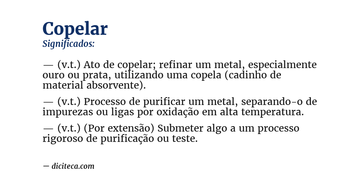 Significado de copelar