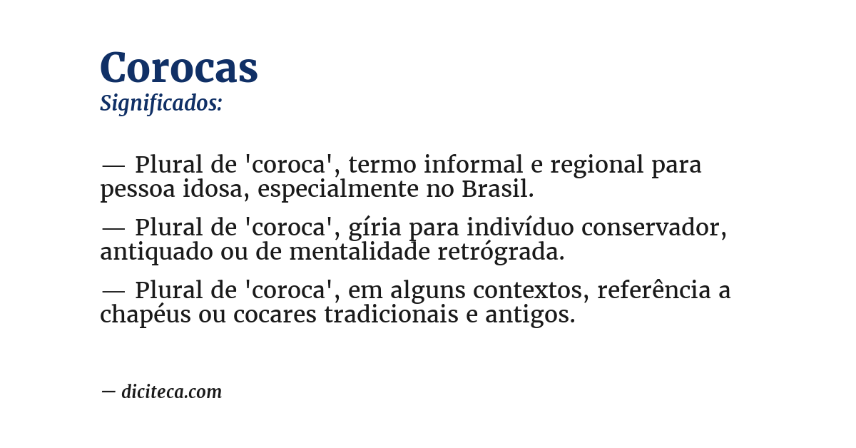 Significado de corocas