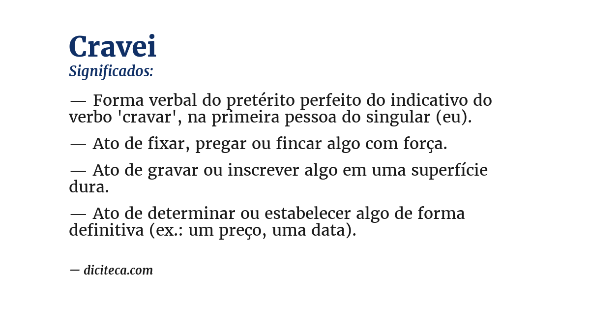 Significado de cravei