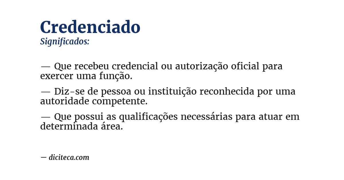 Significado de credenciado