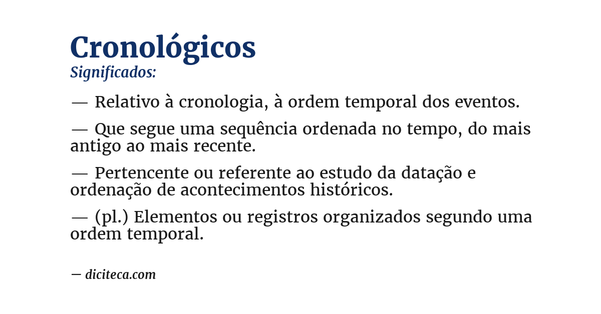 Significado de cronológicos