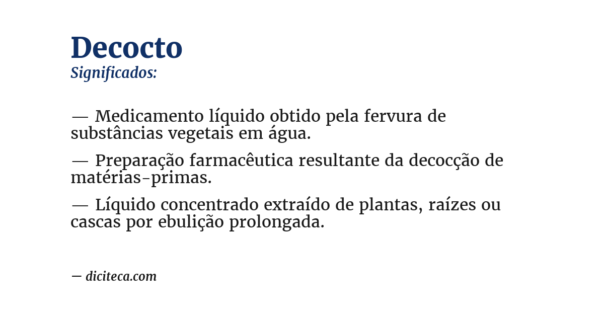 Significado de decocto