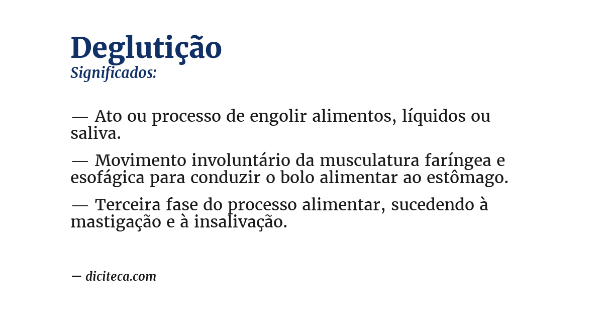 Significado de deglutição