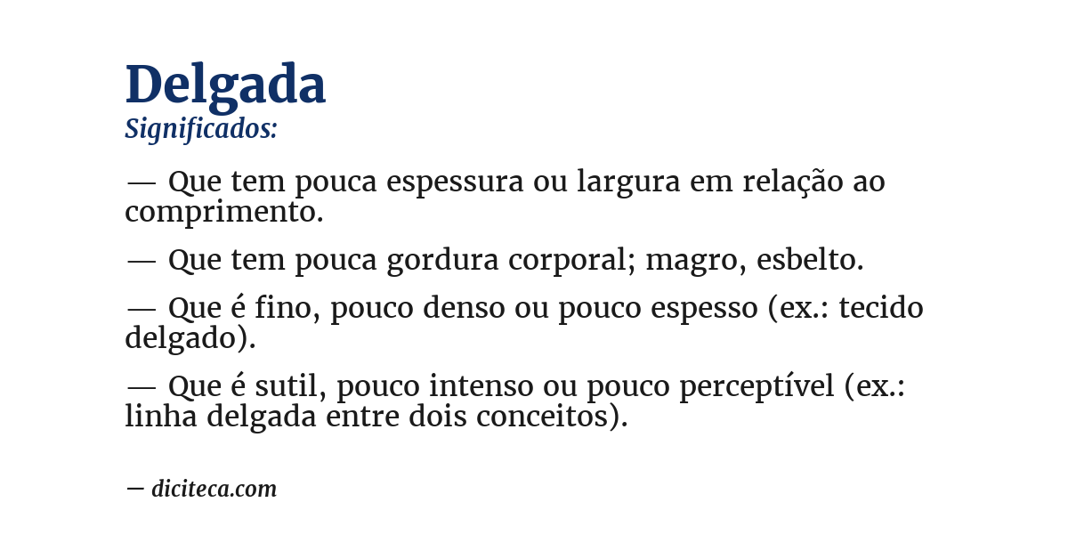 Significado de delgada