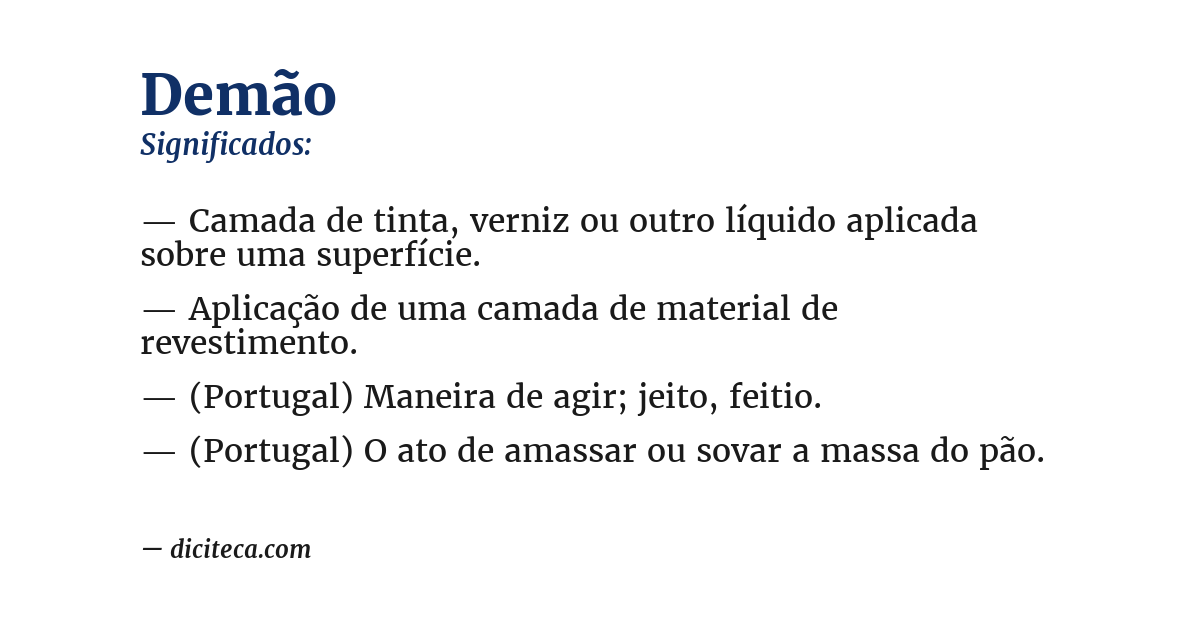 Significado de demão
