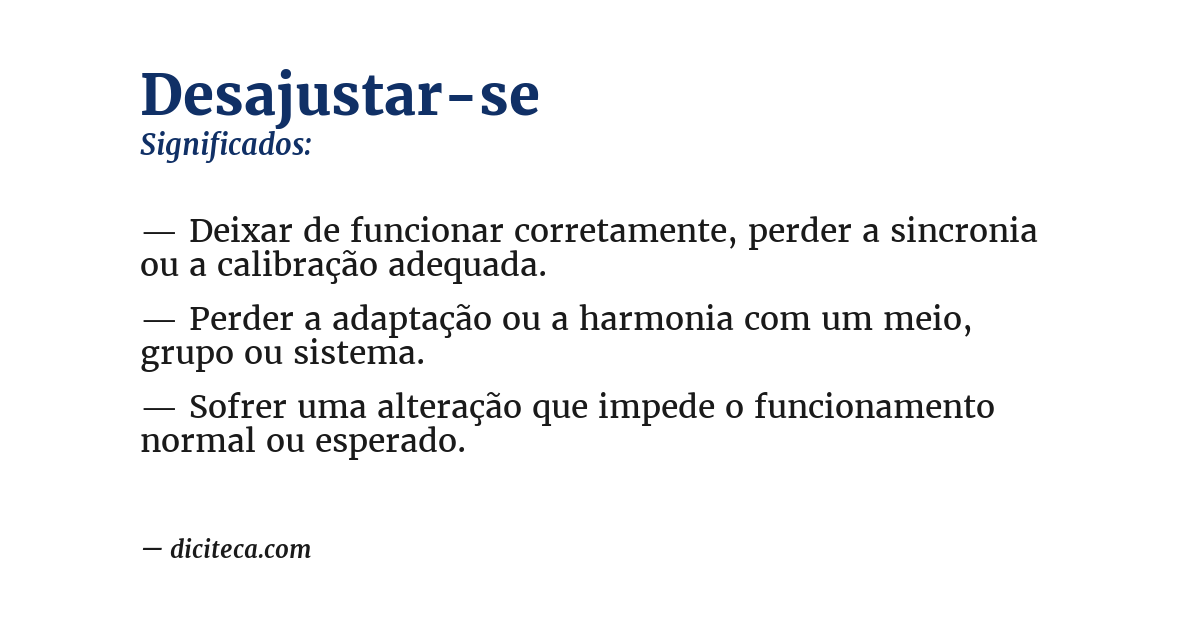 Significado de desajustar-se