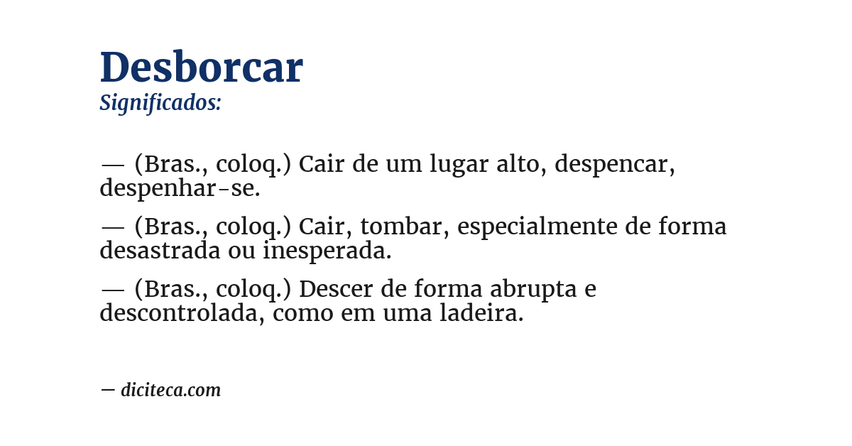 Significado de desborcar
