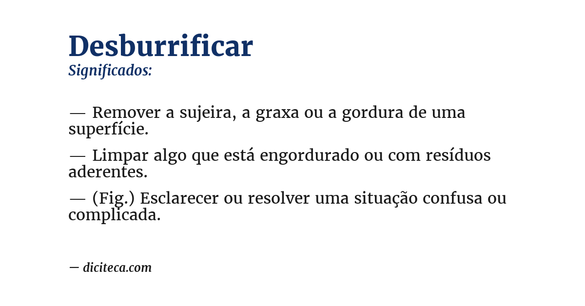 Significado de desburrificar