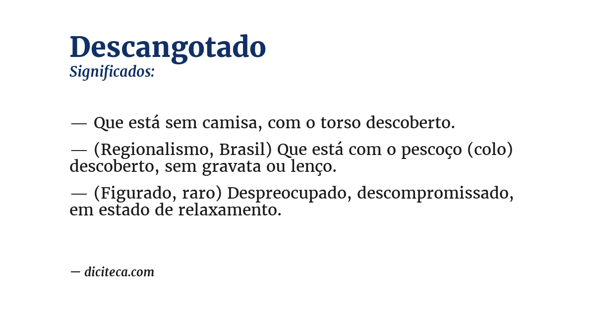 Significado de descangotado