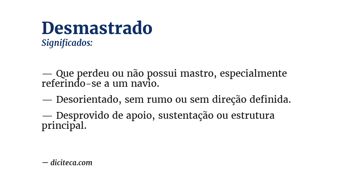 Significado de desmastrado