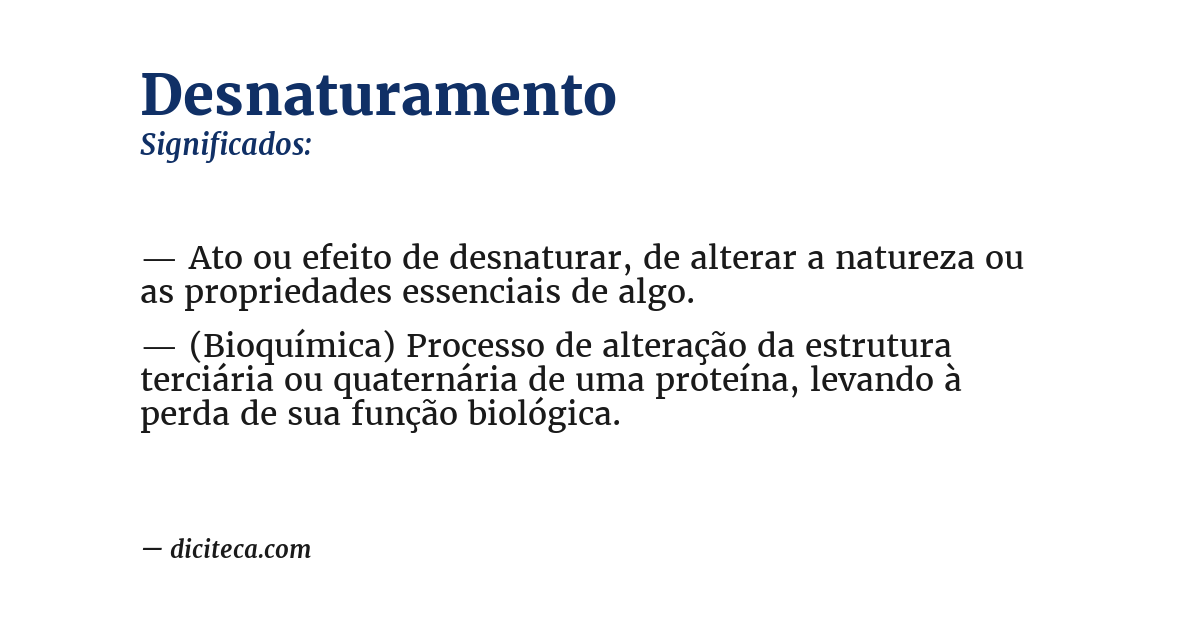 Significado de desnaturamento