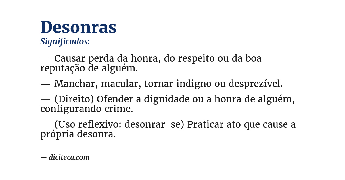 Significado de desonras