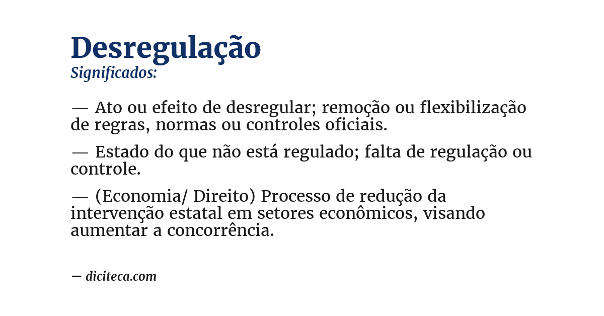 Significado de desregulação