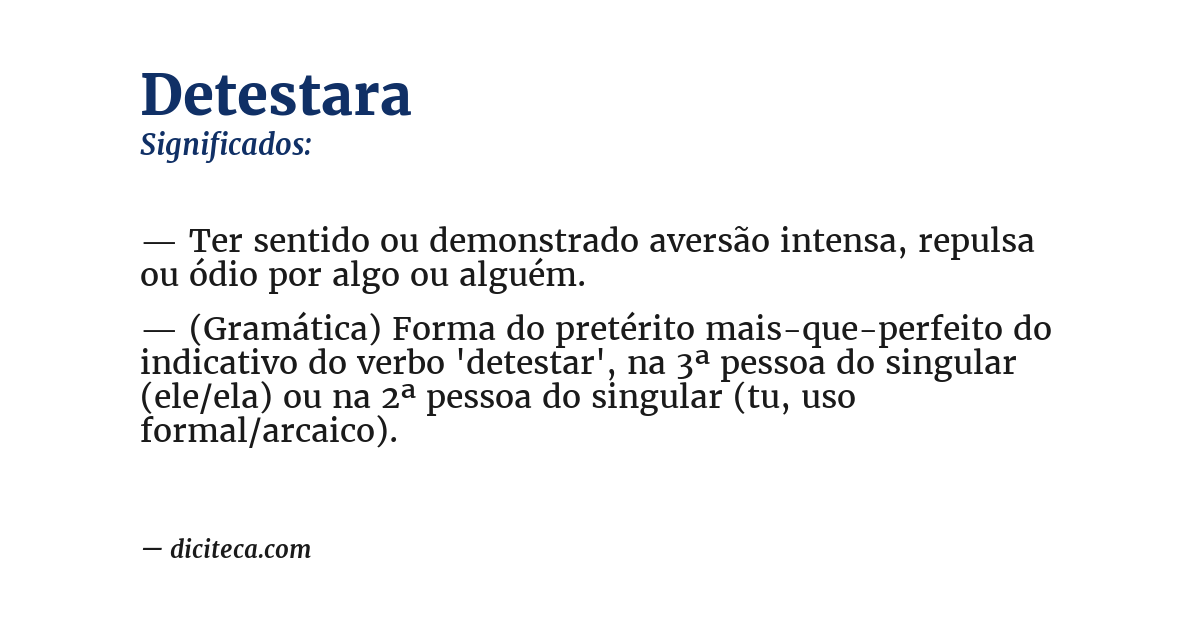 Significado de detestara