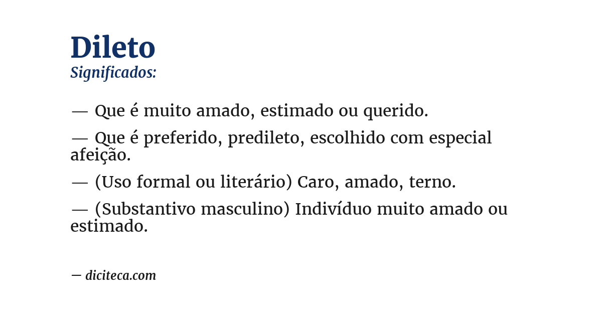 Significado de dileto