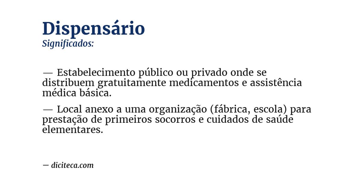 Significado de dispensário