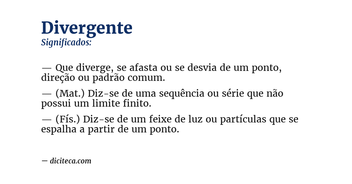 Significado de divergente