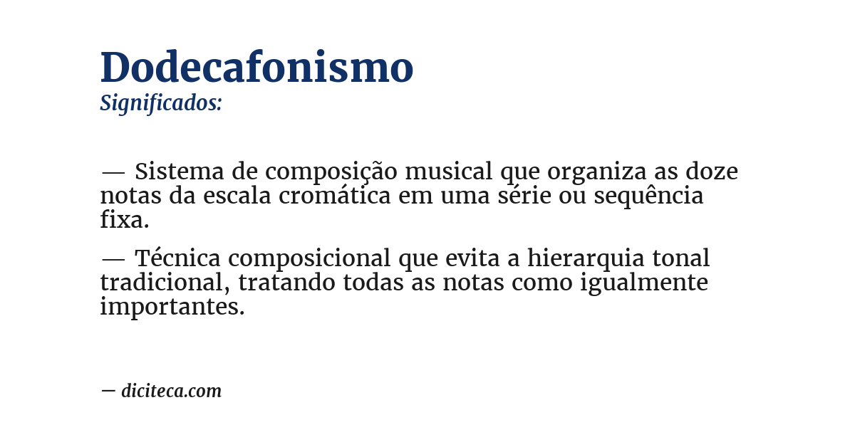 Significado de dodecafonismo