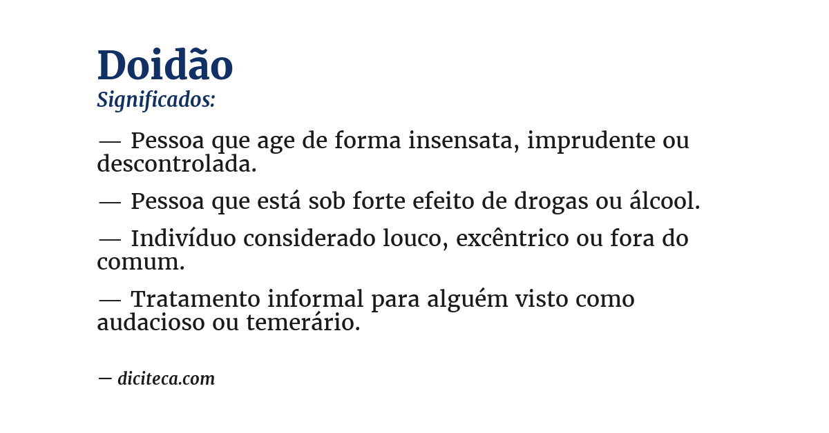 Significado de doidão