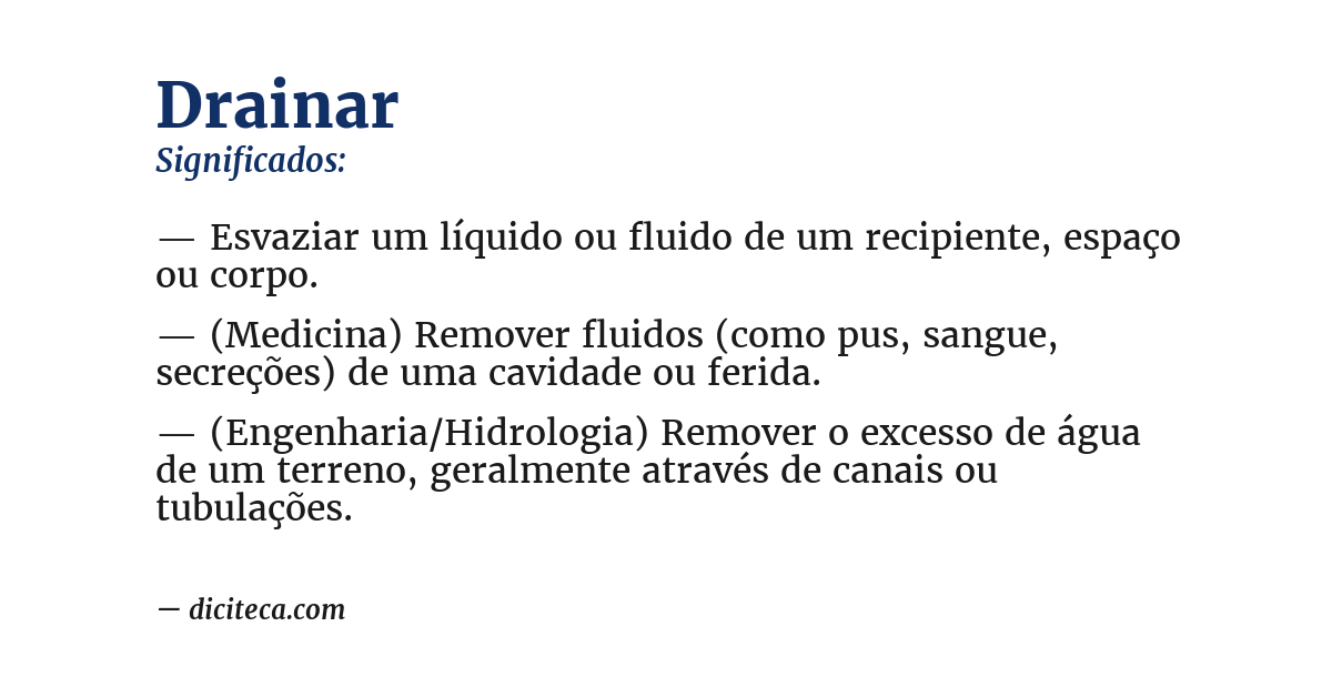 Significado de drainar