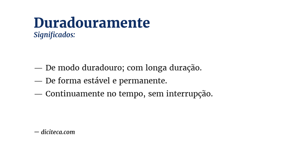 Significado de duradouramente