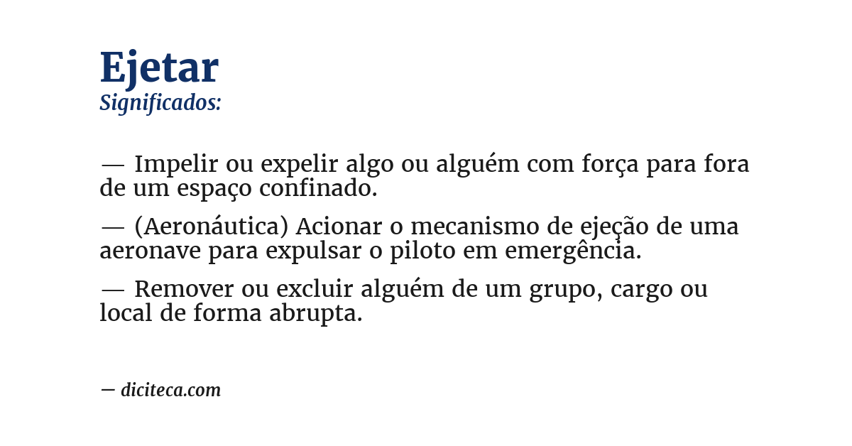 Significado de ejetar