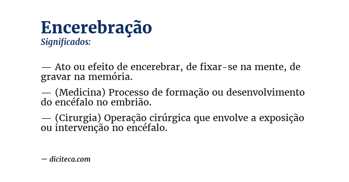 Significado de encerebração