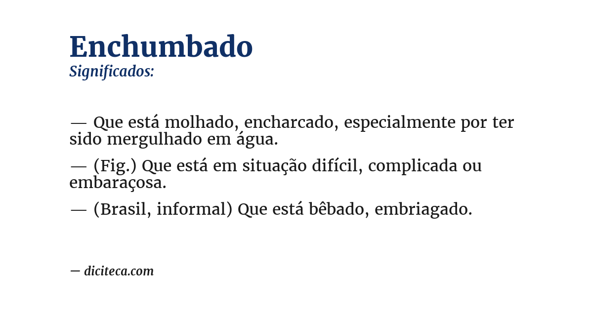 Significado de enchumbado