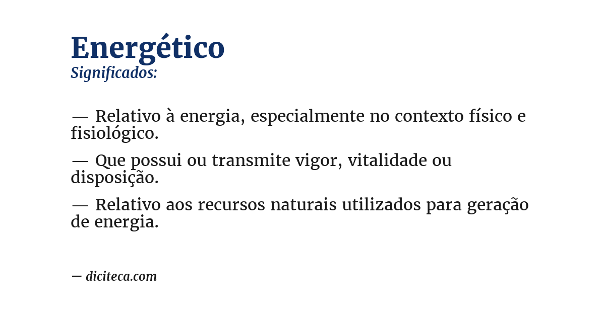 Significado de energético