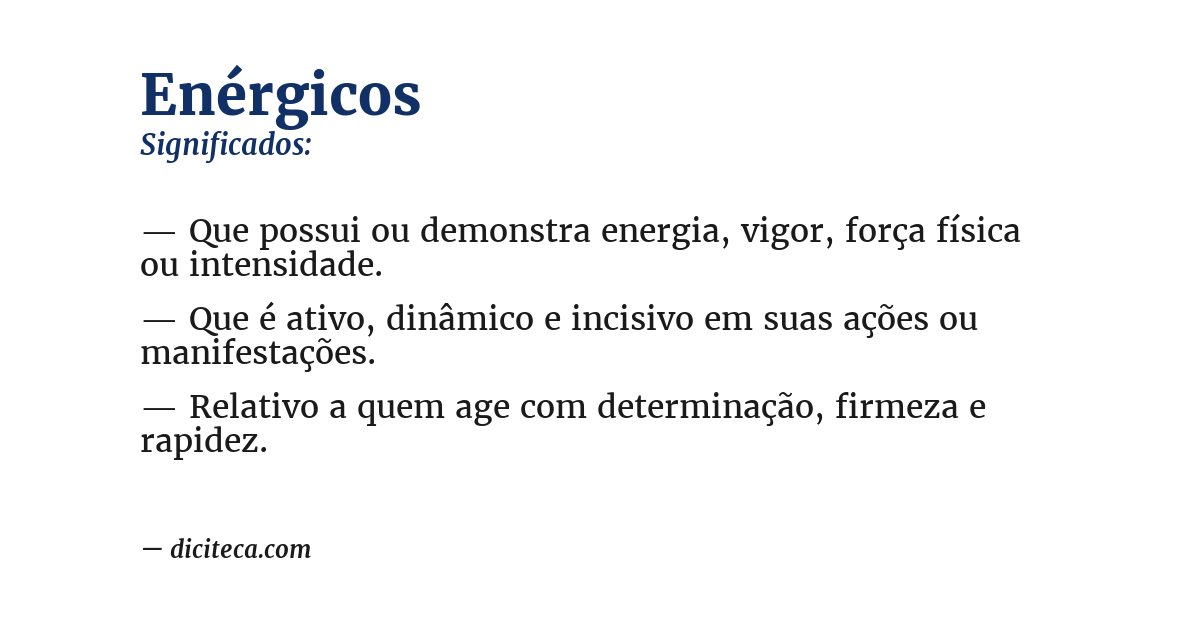 Significado de enérgicos