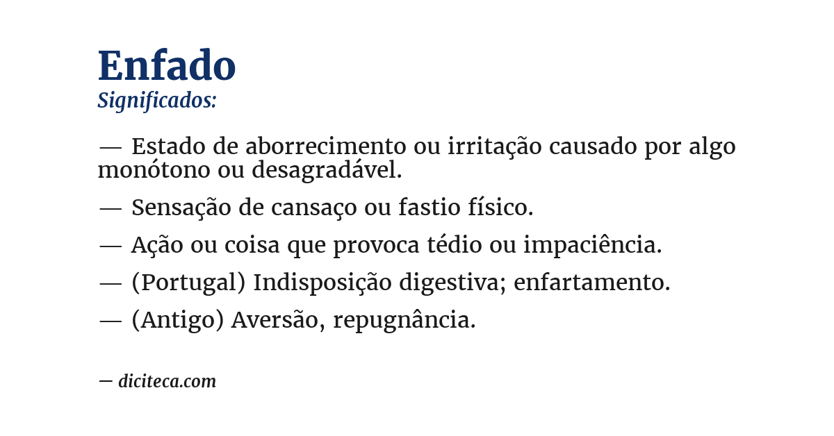 Significado de enfado