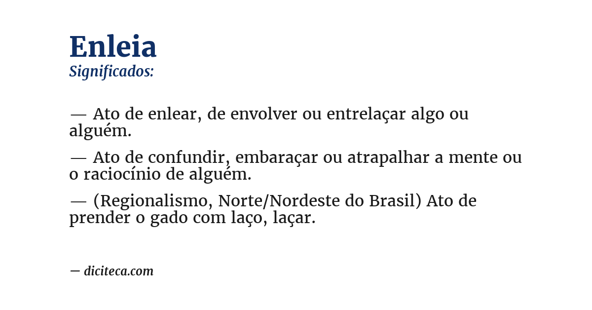 Significado de enleia