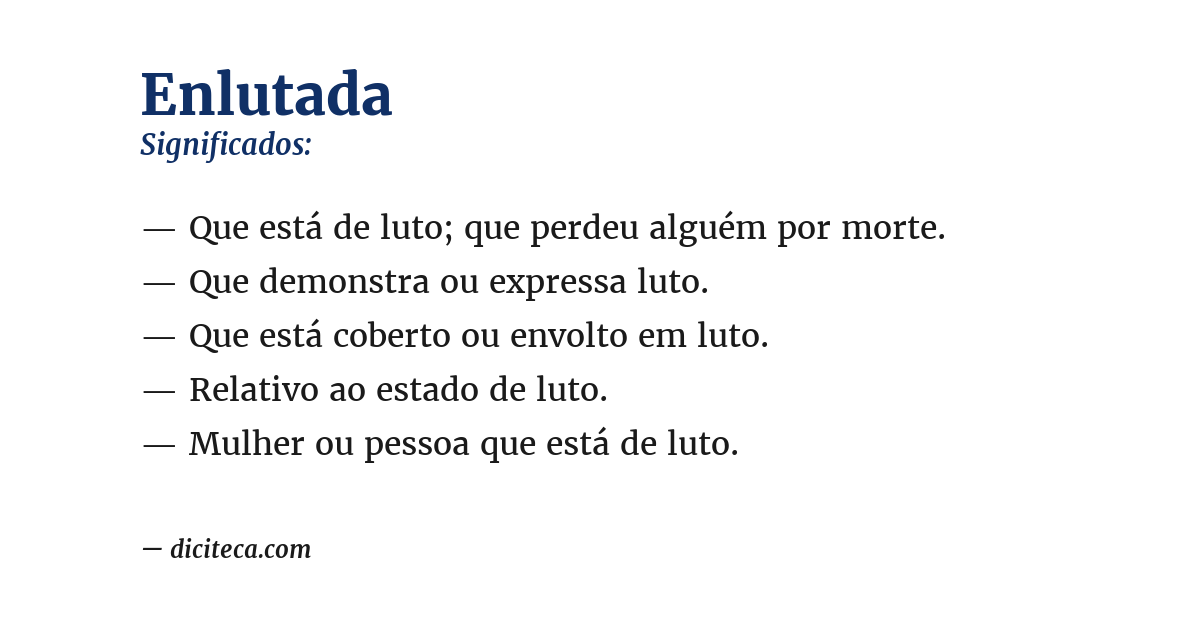 Significado de enlutada