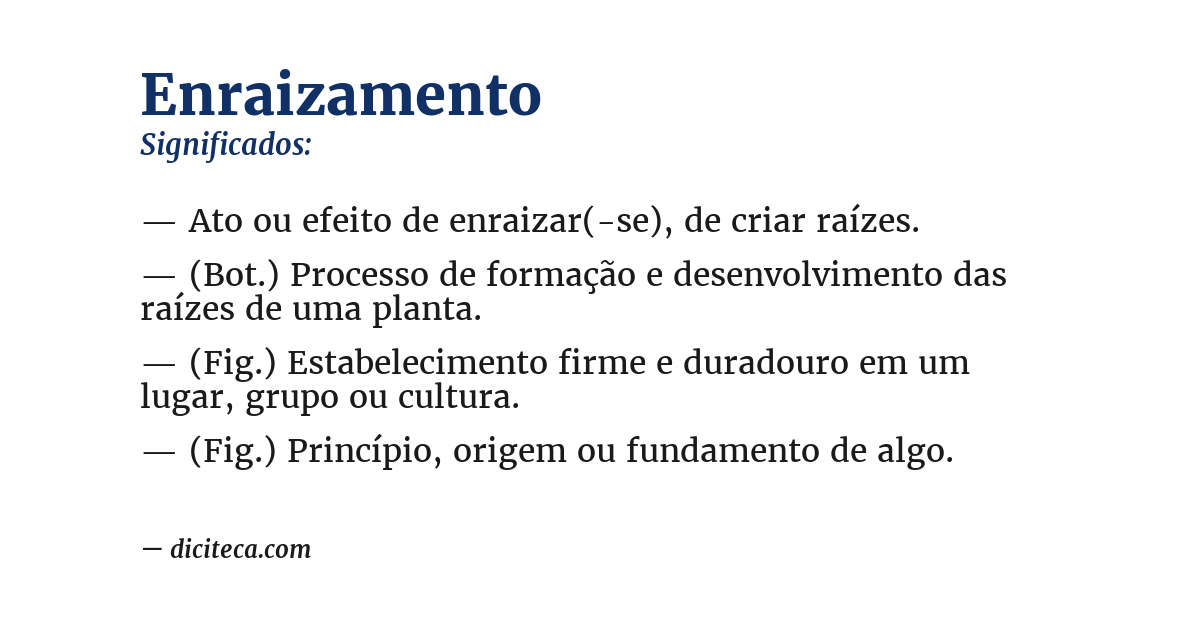 Significado de enraizamento