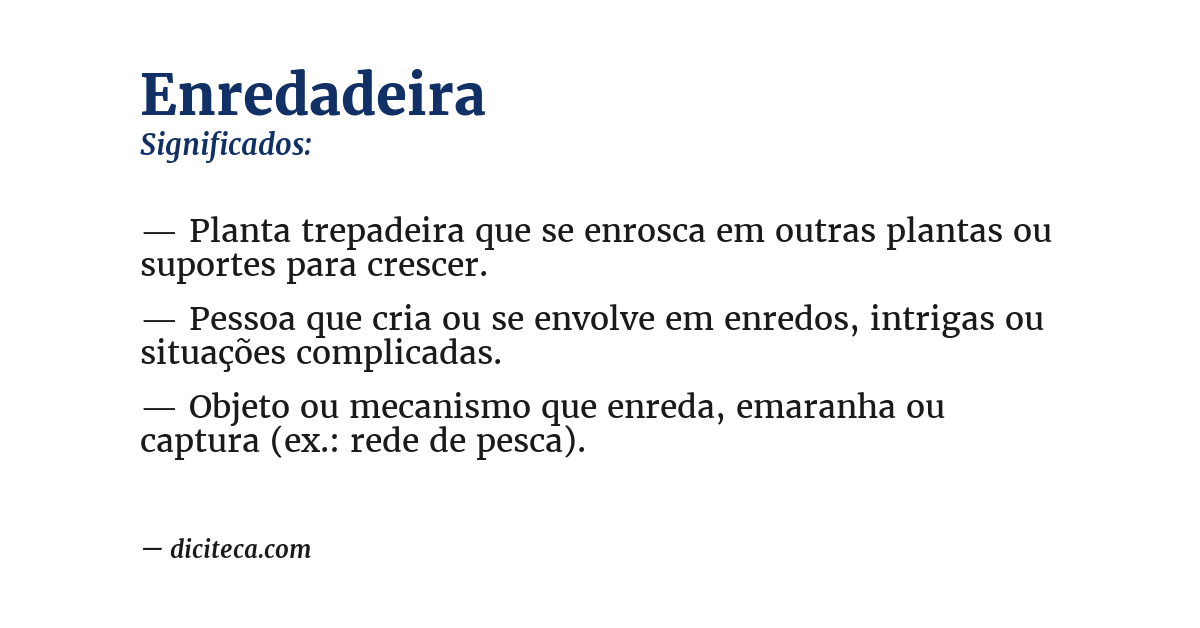 Significado de enredadeira