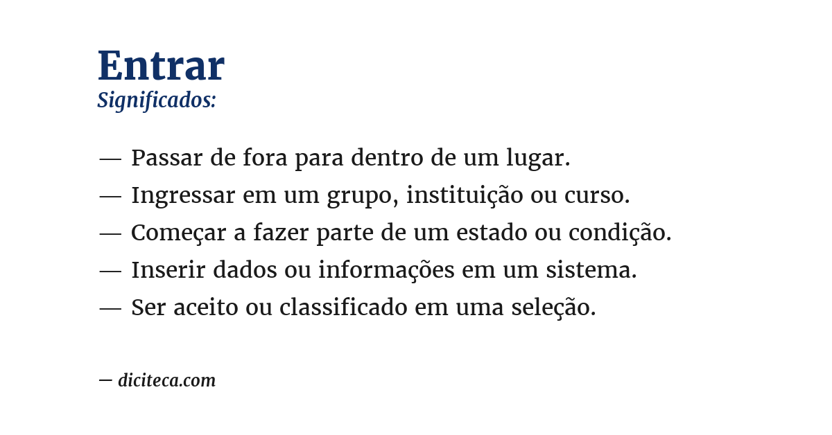 Significado de entrar