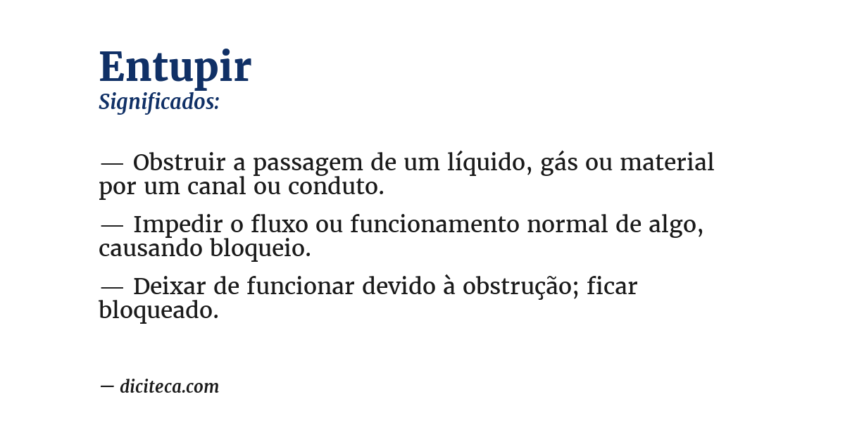 Significado de entupir