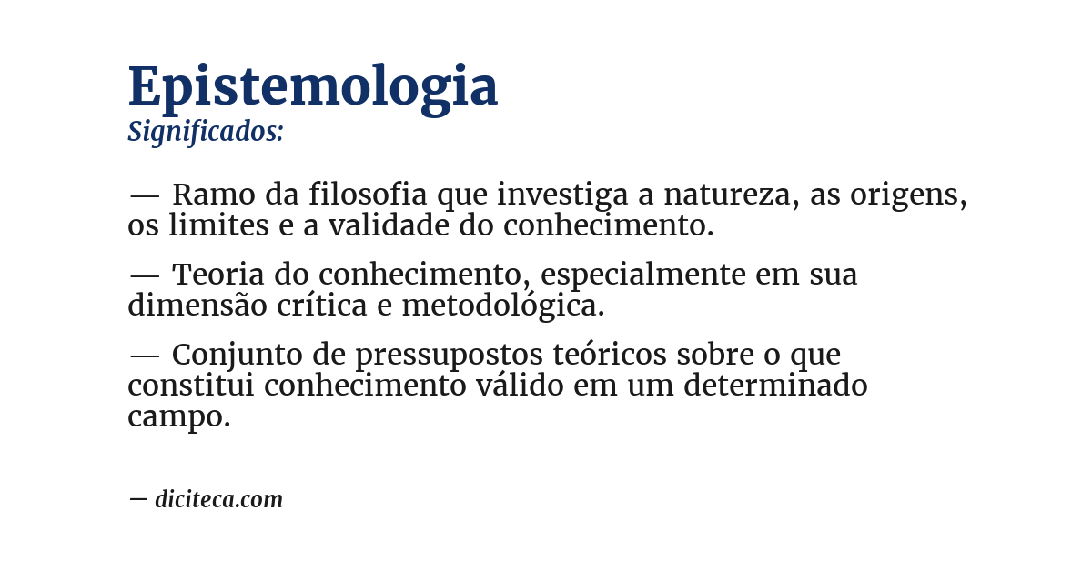 Significado de epistemologia