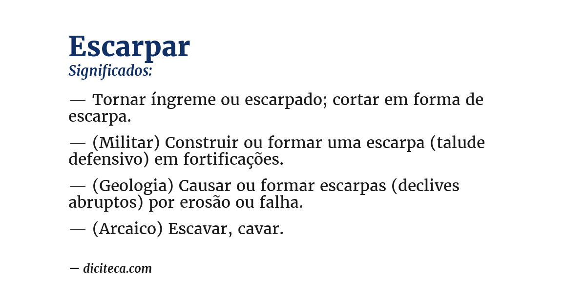 Significado de escarpar