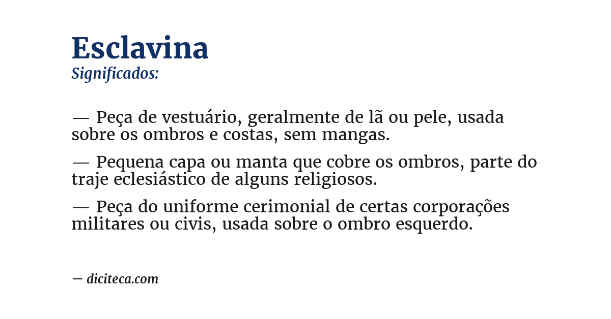Significado de esclavina