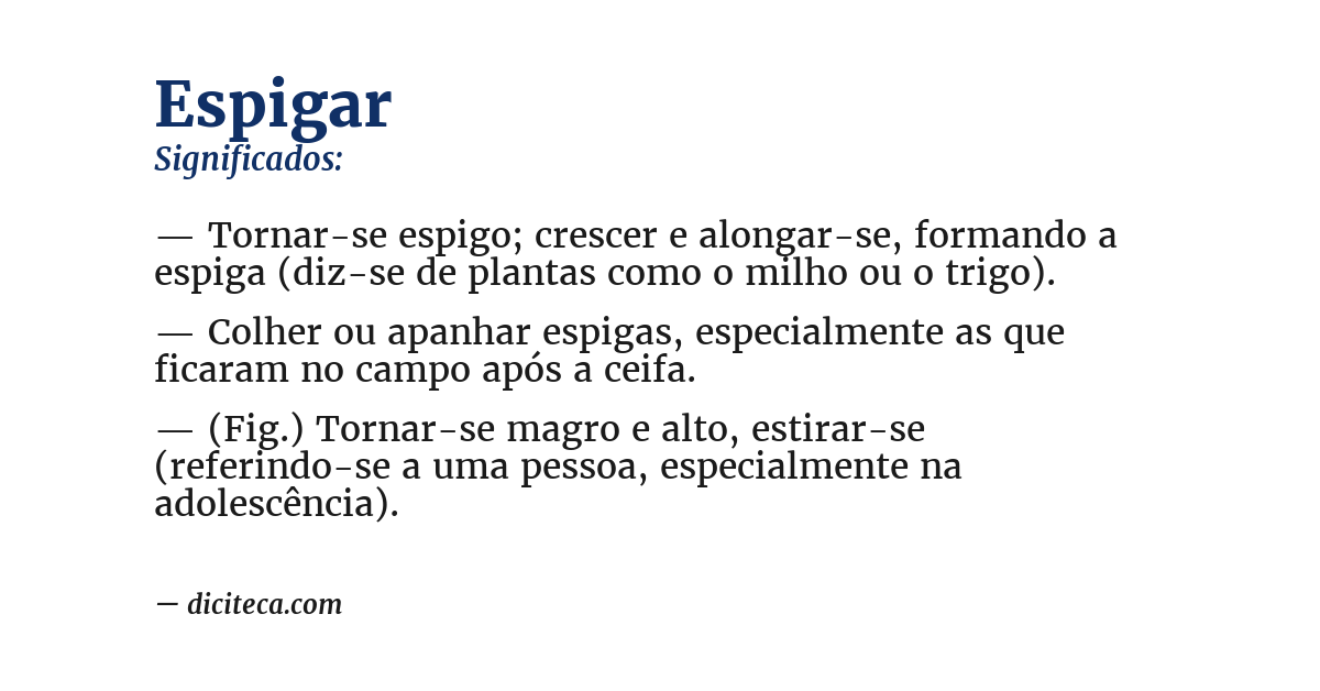 Significado de espigar