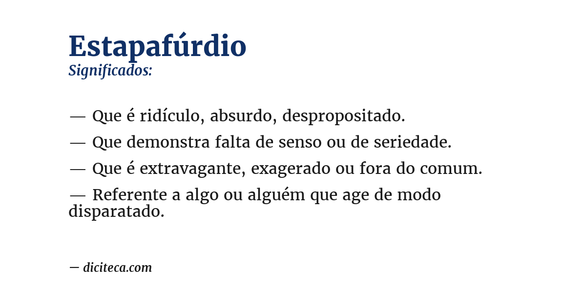 Significado de estapafúrdio
