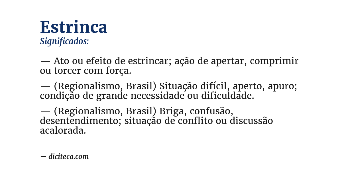 Significado de estrinca