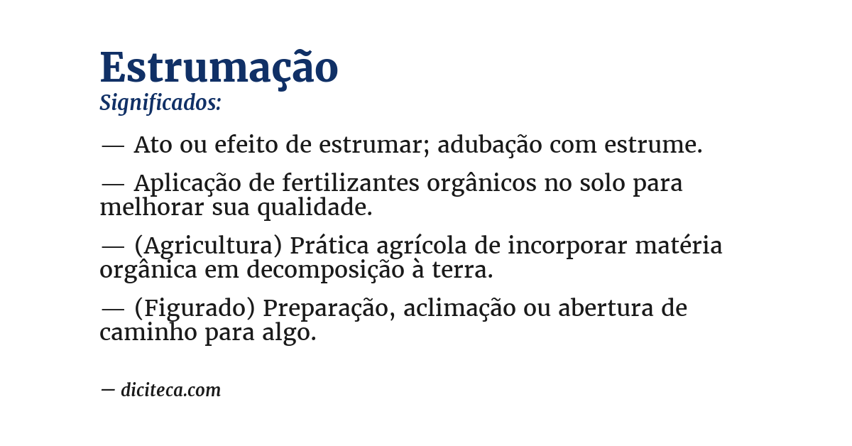 Significado de estrumação