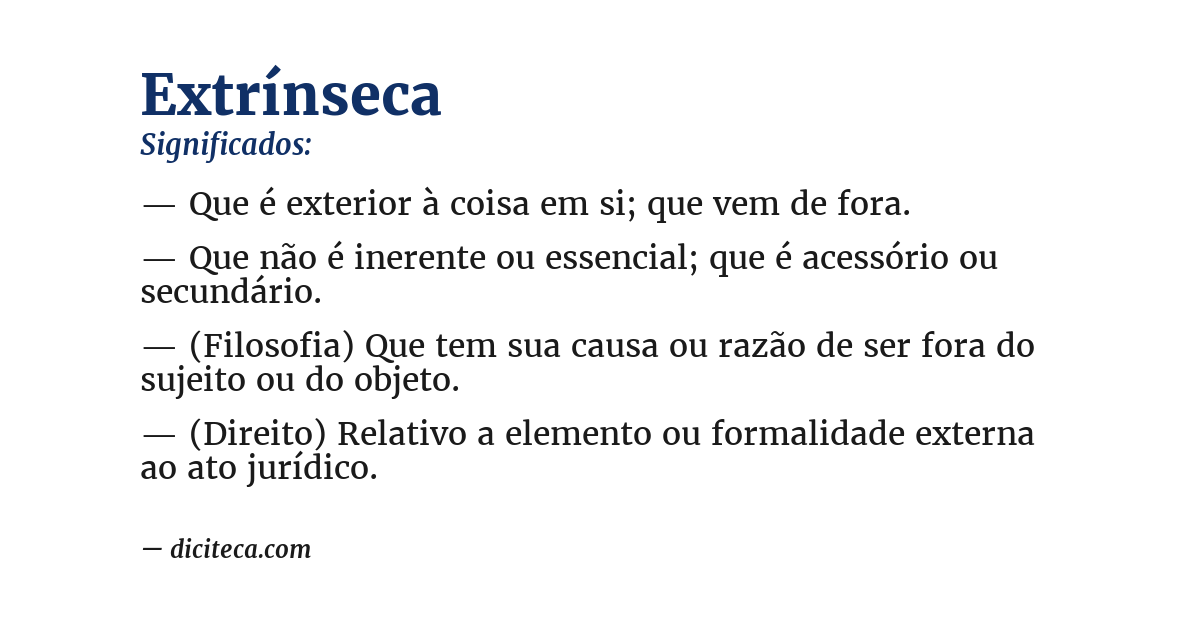 Significado de extrínseca
