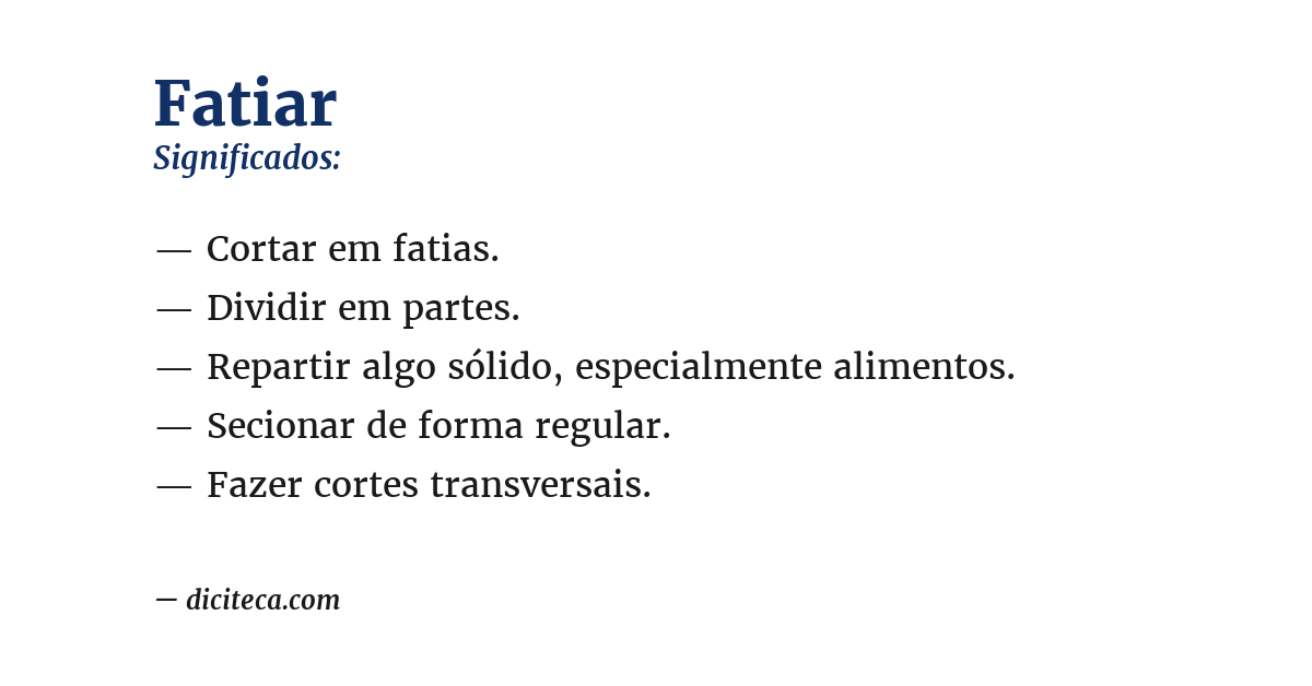 Significado de fatiar
