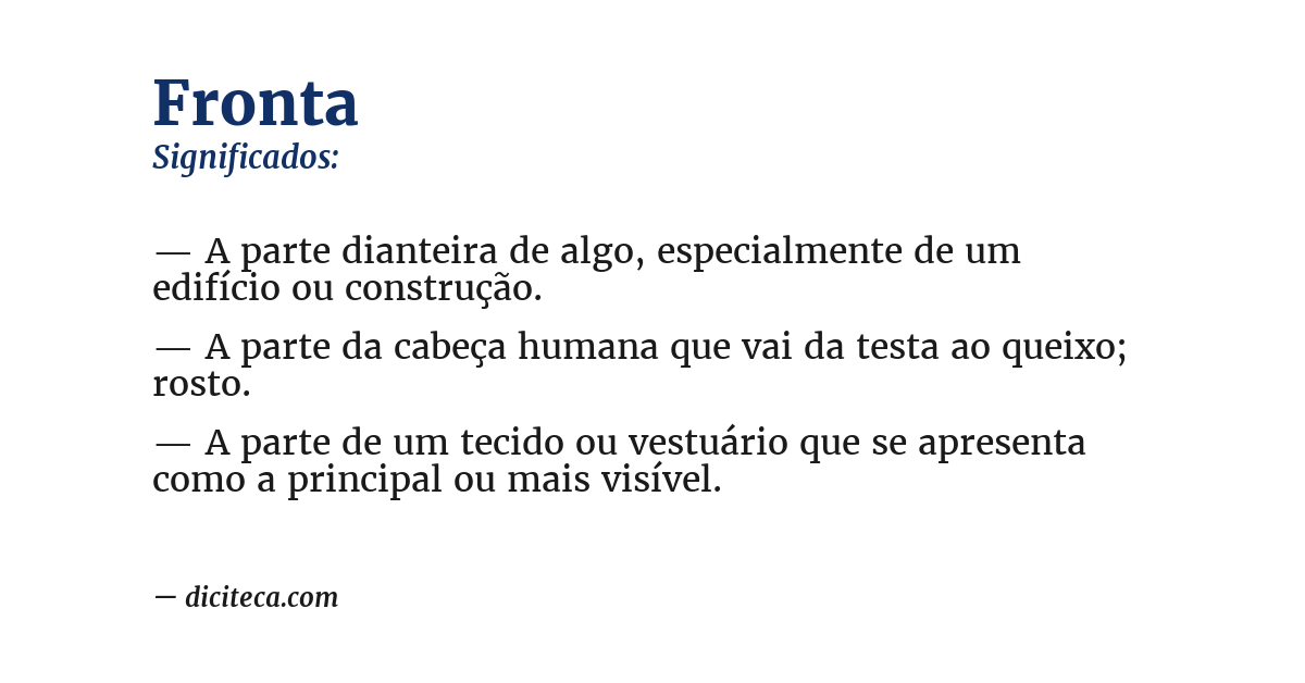 Significado de fronta