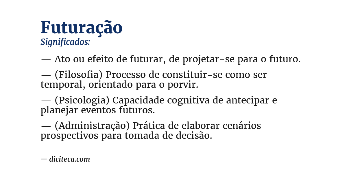 Significado de futuração