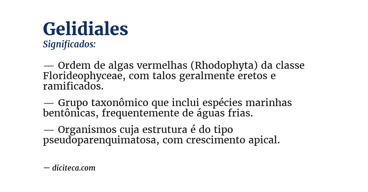 Significado de gelidiales