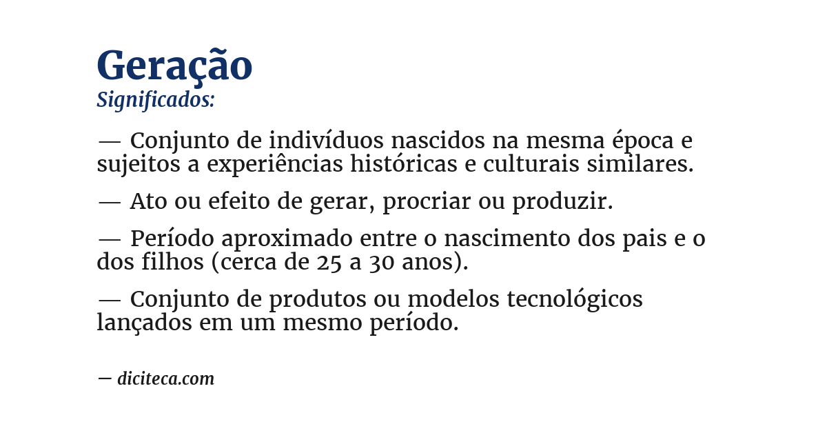 Significado de geração
